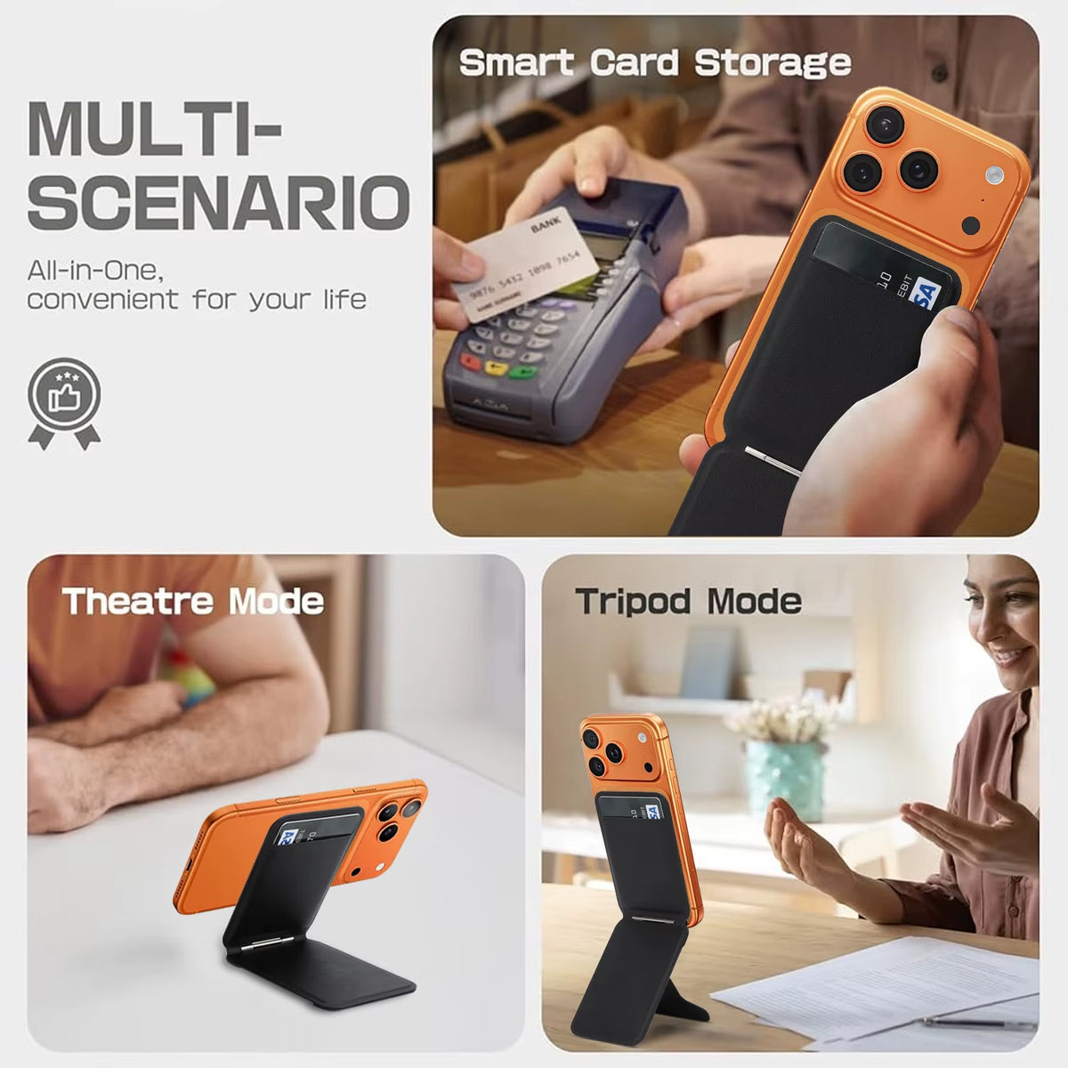 Best Sell Product Multi-Functional Magnetic Wallet Card Tripod Adjustable Stand Selfie Stick with Card Slot Outdoor Case Holder